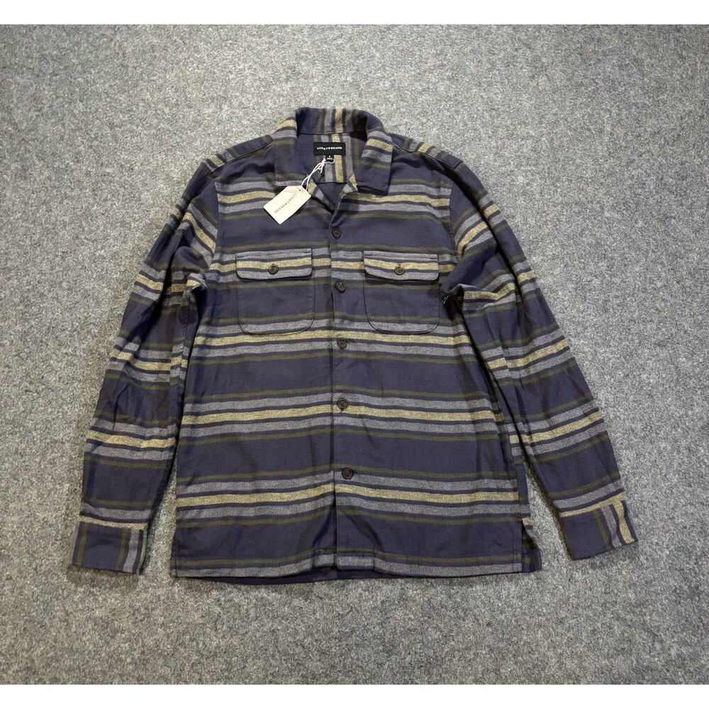 Lucky Brand Shirt Men’s Small Flannel Button Up Long Sleeve Striped NEW